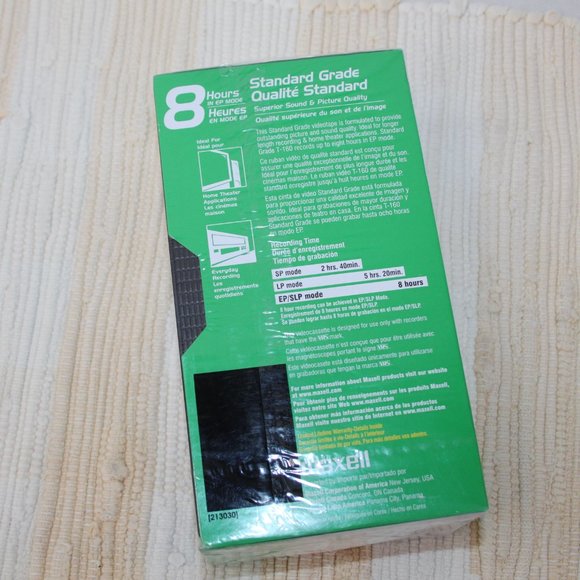 MAXELL T-160 8 HOUR BLANK VIDEO CASSETTE TAPES VHS NEW-SEALED PACK of 3 - Picture 4 of 8